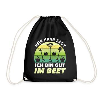Gärtner Ich Bin Gut Im Beet - Turnbeutel - Schwarz - Vorne