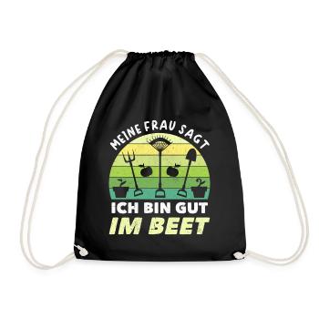 Gärtner Ich Bin Gut Im Beet - Turnbeutel - Schwarz - Vorne