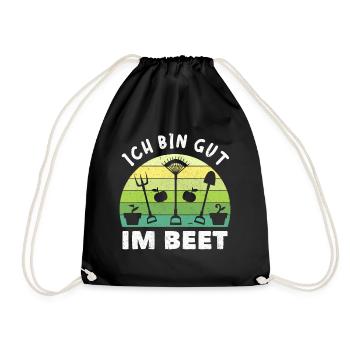 Gärtner Ich Bin Gut Im Beet - Turnbeutel - Schwarz - Vorne