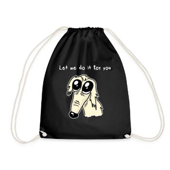 Borzoi Dog Borzoi Dog Let Me Do It For You - Drawstring Bag - black - Front