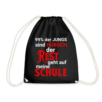 99% der Jungs hübsch, Rest ist auf meiner Schule - Turnbeutel - Schwarz - Vorne
