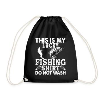 Voici ma chemise de pêche porte-bonheur Ne vous lavez pas - (2) - Sac de sport léger - noir - Devant