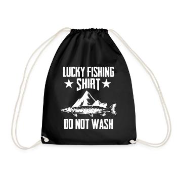 Ne lavez pas la chemise du pêcheur chanceux 8 - - Sac de sport léger - noir - Devant