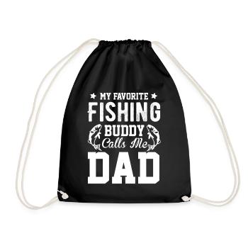 Mon compagnon de pêche préféré m’appelle papa - - Sac de sport léger - noir - Devant
