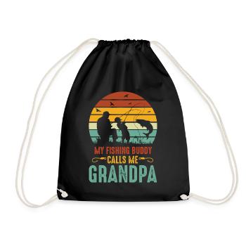 Mon compagnon de pêche m’appelle grand-père - - Sac de sport léger - noir - Devant