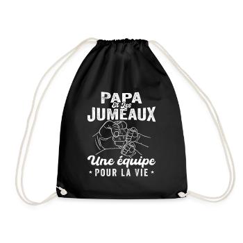 Papa Et Les Jumeaux Une équipe Pour La Vie - Sac de sport léger - noir - Devant