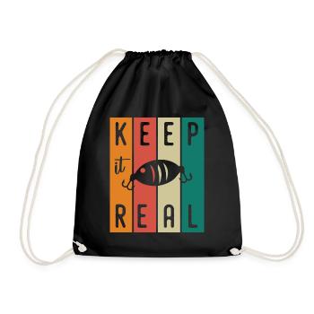 Keep It Real - - Turnbeutel - Schwarz - Vorne