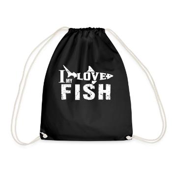 J’adore mon poisson - - Sac de sport léger - noir - Devant