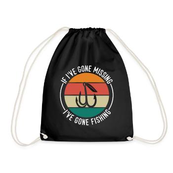 Quand j’ai disparu, je suis allé pêcher - Sac de sport léger - noir - Devant