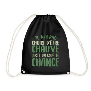Chauve Cadeau Marrant Homme, Calvitie Chance - Sac de sport léger - noir - Devant