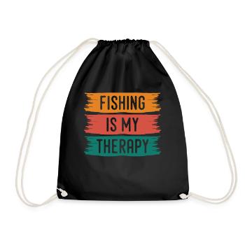 La pêche est ma thérapie - - Sac de sport léger - noir - Devant