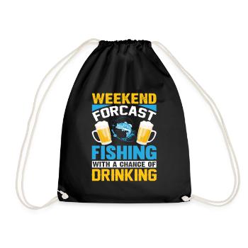 Prévisions de week-end pêche avec une chance de tri - Sac de sport léger - noir - Devant