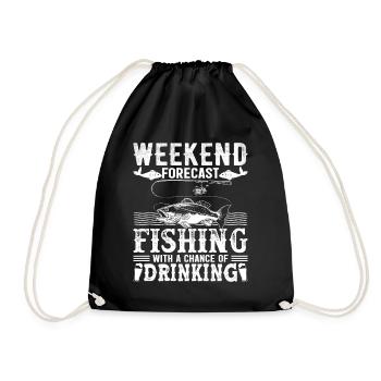 Prévisions de week-end pêche avec une chance de boire - Sac de sport léger - noir - Devant