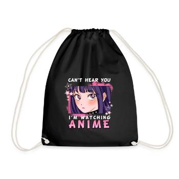 Je ne t’entends pas, je regarde l’anime I otaku girl - Sac de sport léger - noir - Devant