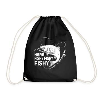 Here Fischi Fischi Fischi - - Drawstring Bag - black - Front