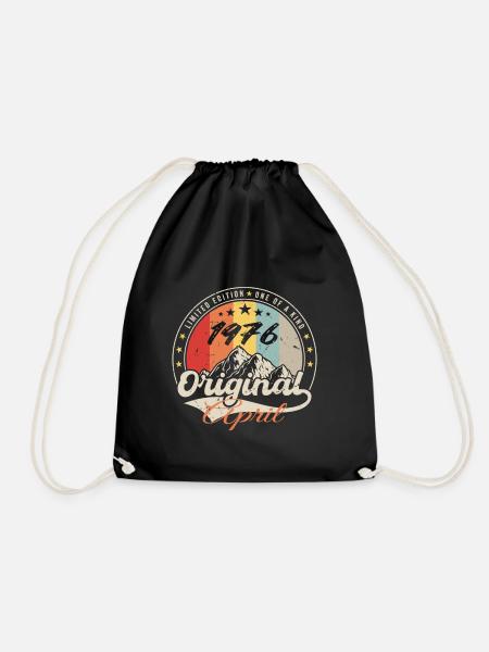 April 1976 Birthday Gift April 1976 Vintag - Drawstring Bag - black