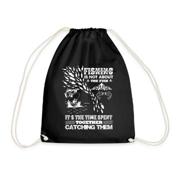 Fishing is not about the fish, but about - Drawstring Bag - black - Front