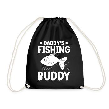 Daddy's Fishing Buddy - - Drawstring Bag - black - Front