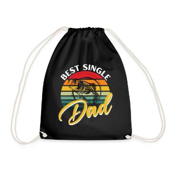 Best single father -. - Drawstring Bag - black - Front