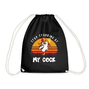 Arrête de jouer à ma bite I drôle de poulet poulets - Sac de sport léger - noir - Devant