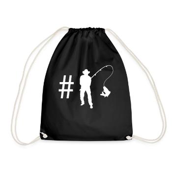Hashtag - Fishing - - Drawstring Bag - black - Front