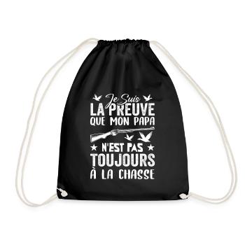 Preuve que papa n'est pas toujours à la chasse - Sac de sport léger - noir - Devant