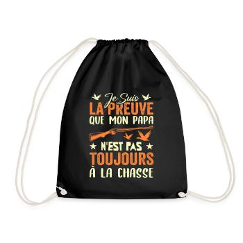 Preuve que papa n'est pas toujours à la chasse - Sac de sport léger - noir - Devant