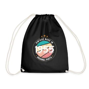 Geburtstagsgeschenk 1955 Frauen | Jahrgang 1955 - Turnbeutel - Schwarz - Vorne