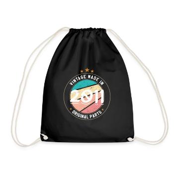 Geburtstagsgeschenk 2011 Frauen | Jahrgang 2011 - Turnbeutel - Schwarz - Vorne