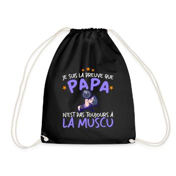 Preuve que mon papa muscu, Papa Musclé, Nouveau-né - Sac de sport léger - noir - Devant