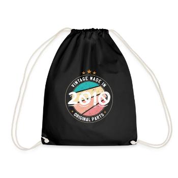 Geburtstagsgeschenk 2010 Frauen | Jahrgang 2010 - Turnbeutel - Schwarz - Vorne