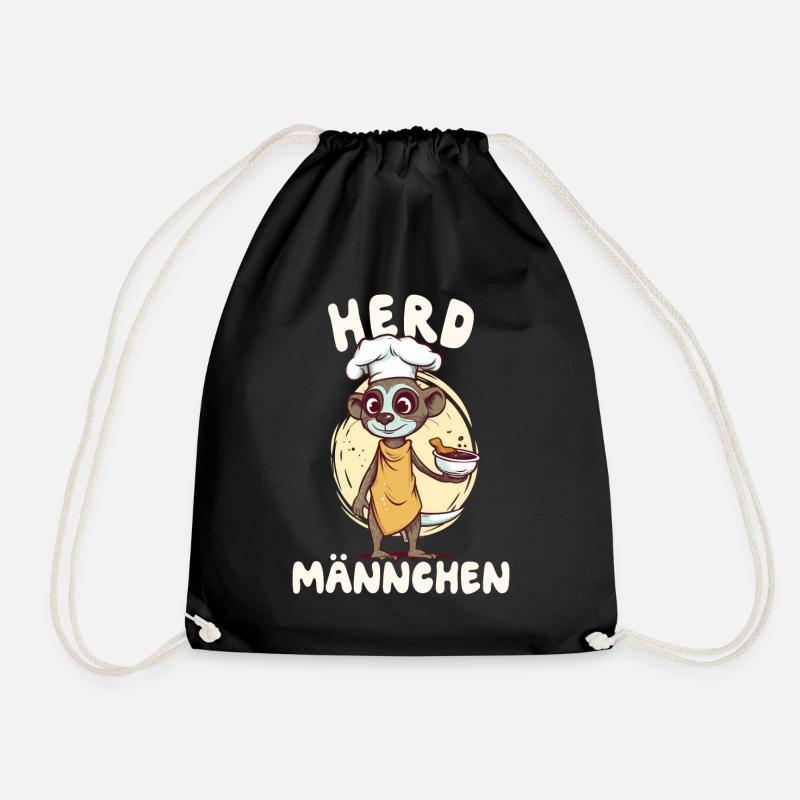 Herdmännchen Erdmännchen Koch - Turnbeutel - Schwarz