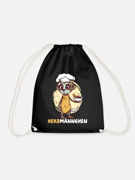 Herdmännchen Erdmännchen Koch - Turnbeutel - Schwarz
