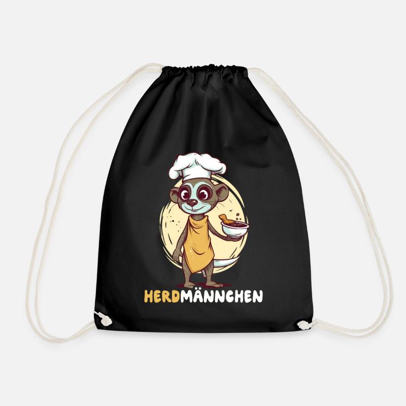 Herdmännchen Erdmännchen Koch - Turnbeutel - Schwarz