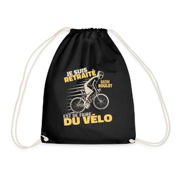 Je Suis Retraité Mon Boulot Est De Faire Du Vélo - Sac de sport léger - noir - Devant
