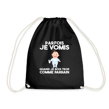 Parfois, Je Vomis Comme Parrain Quand Je Bois Trop - Sac de sport léger - noir - Devant