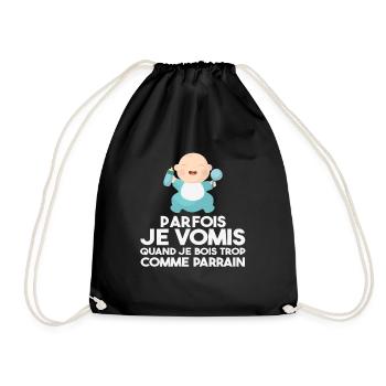 Parfois, Je Vomis Comme Parrain Quand Je Bois Trop - Sac de sport léger - noir - Devant