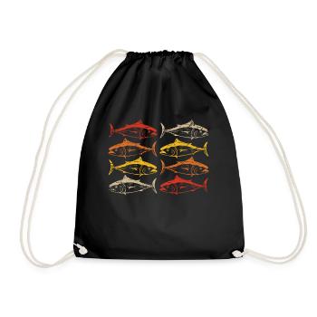 Fishing Retro - Drawstring Bag - black - Front