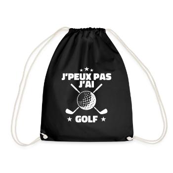 J'peux Pas J'ai Golf - Sac de sport léger - noir - Devant