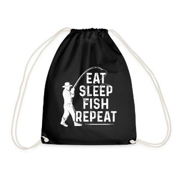 Manger dormir Pêche Répéter - Sac de sport léger - noir - Devant
