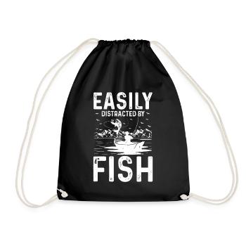 Facilement distrait par le poisson - Sac de sport léger - noir - Devant