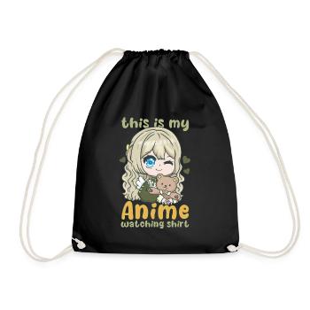 This Is My Anime Watching Shirt I Kawaii Otaku - Turnbeutel - Schwarz - Vorne