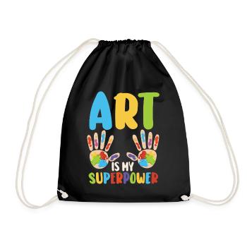 Art Is My Superpower - Drawstring Bag - black - Front