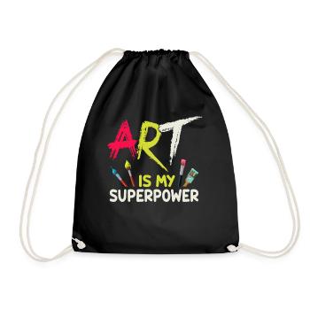 Art Is My Superpower - Drawstring Bag - black - Front