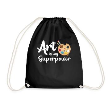 Art Is My Superpower - Drawstring Bag - black - Front