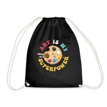 Art Is My Superpower - Drawstring Bag - black - Front