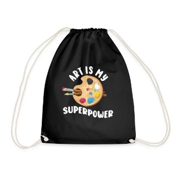 Art Is My Superpower - Drawstring Bag - black - Front