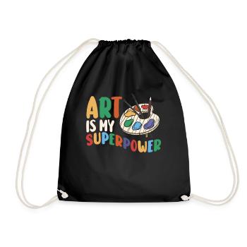 Art Is My Superpower - Drawstring Bag - black - Front