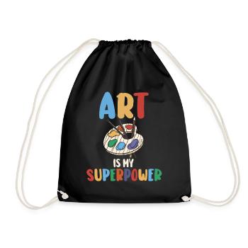 Art Is My Superpower - Drawstring Bag - black - Front