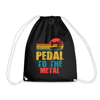 Pedal To The Metal Sewing Machine - Drawstring Bag - black - Front
